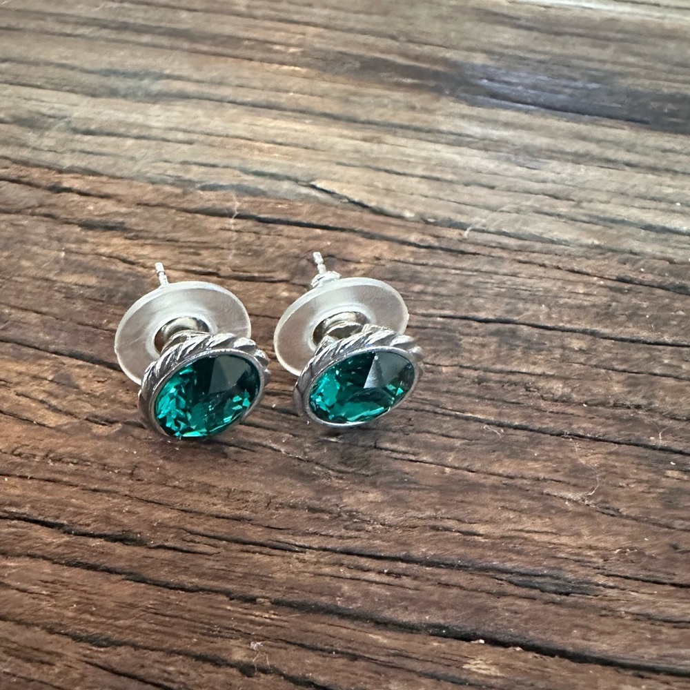 BRIGHTON 💚 Emerald Green Swarvorski Crystal Earrings